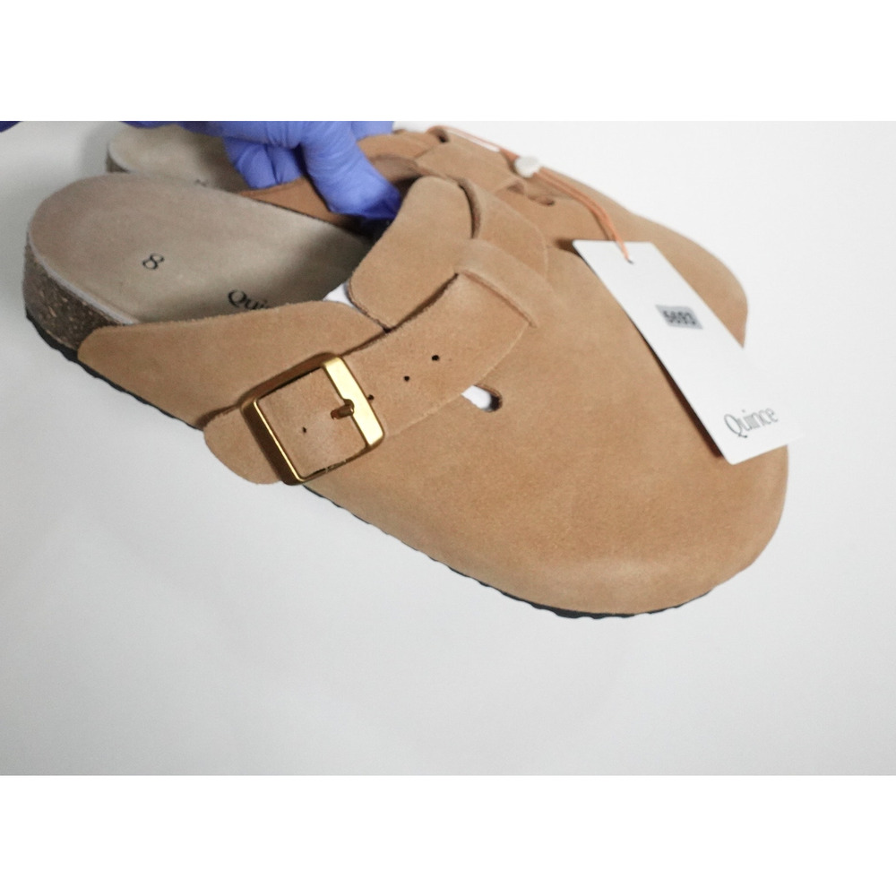 Quince Women's Water Repellant Suede Clog Mule Shoes Pecan Brown Sz 8 5693-78 - Picture 7 of 8